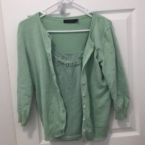 Sea foam green cardigan with matching camisole